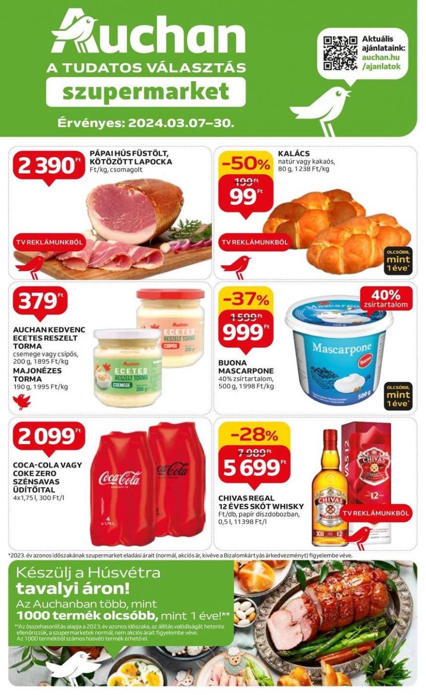 Auchan Szupermarket húsvéti élelmiszer ajánlatok. Auchan (2024-03-30-2024-03-30)