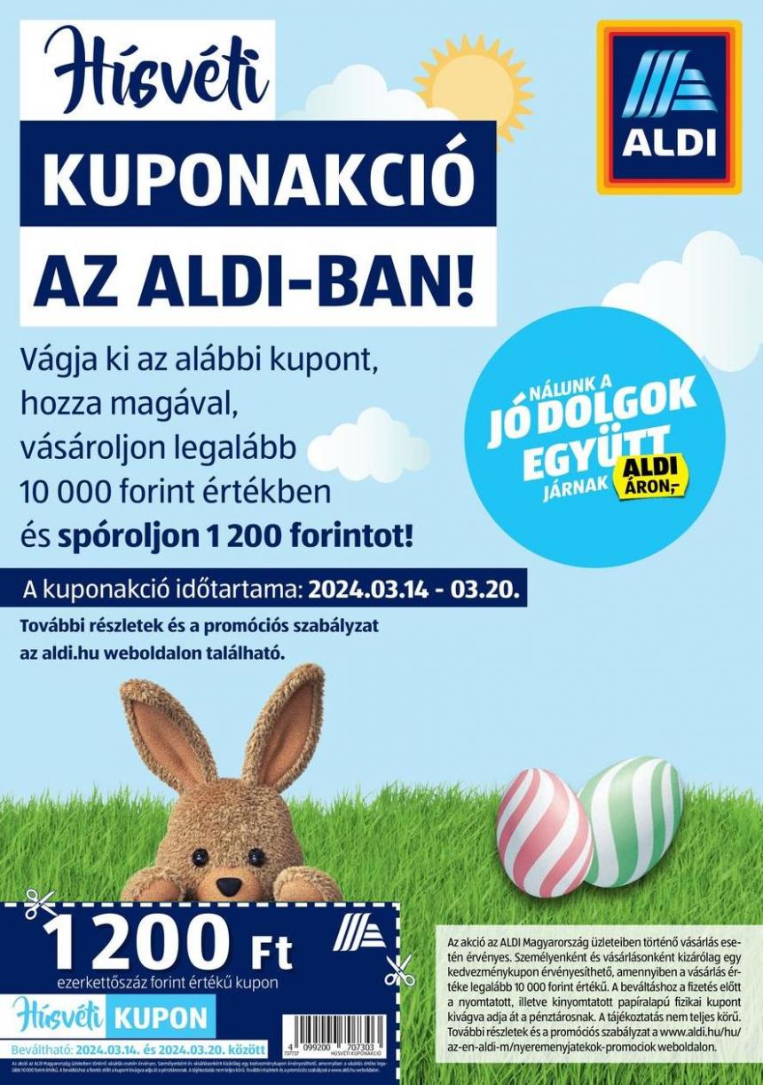 Húsvéti kuponakció az ALDI-ban!. Aldi (2024-03-20-2024-03-20)