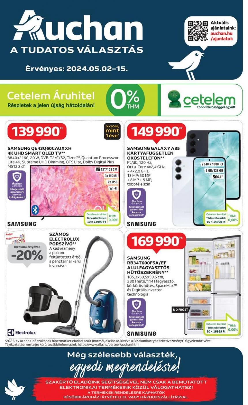 Auchan hipermarket elektronikai ajánlatok. Auchan (2024-05-15-2024-05-15)